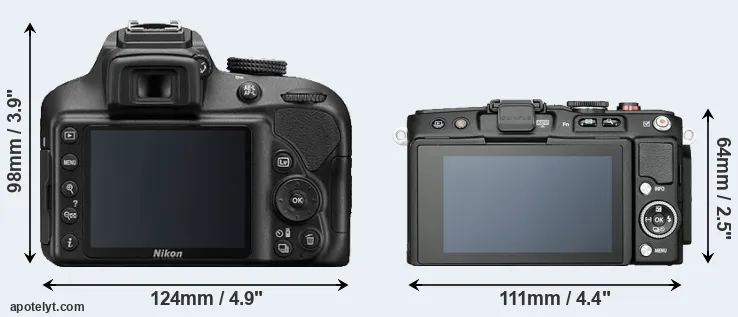 Comparison D3400 or E-PL6 rear