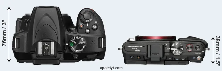 Compare D3400 versus E-PL6 top