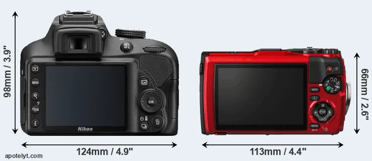 Comparison D3400 or TG-5 rear
