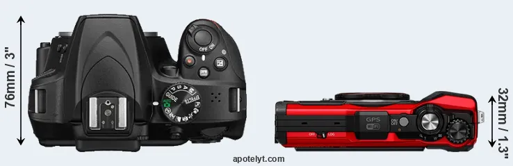 Compare D3400 versus TG-6 top