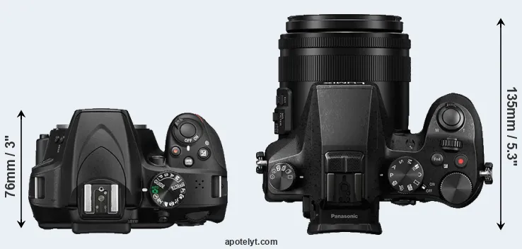 Compare D3400 versus FZ2000 top