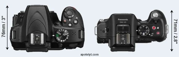 Compare D3400 versus G5 top