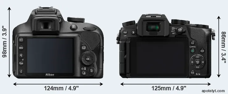 Comparison D3400 or G7 rear