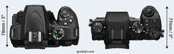 Compare D3400 versus G7 top