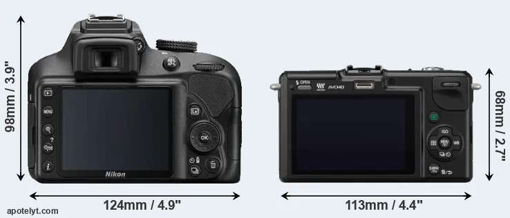 Comparison D3400 or GF2 rear