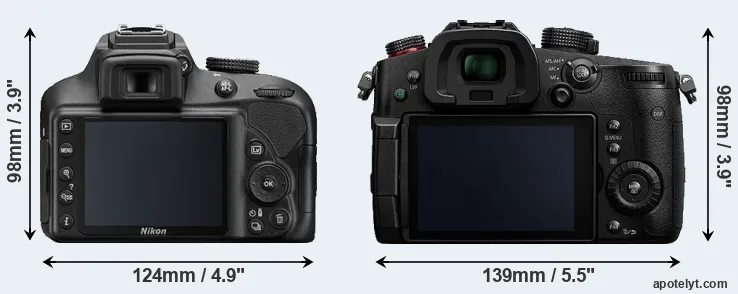 Comparison D3400 or GH5s rear