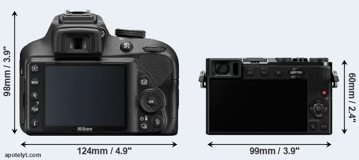 Comparison D3400 or GM5 rear