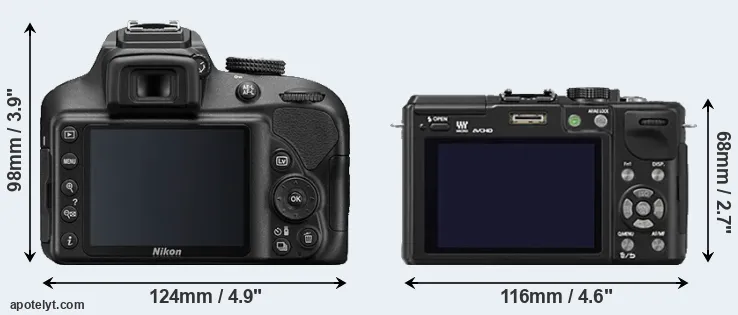 Comparison D3400 or GX1 rear