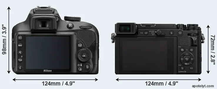 Comparison D3400 or GX9 rear