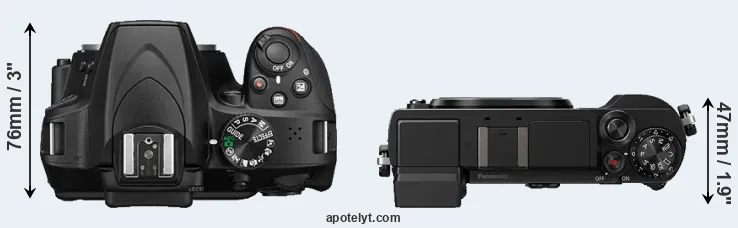 Compare D3400 versus GX9 top