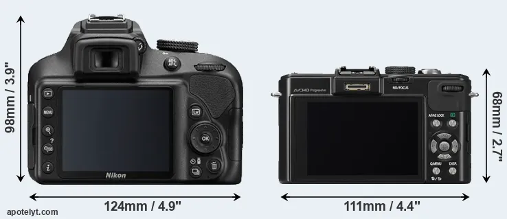 Comparison D3400 or LX7 rear