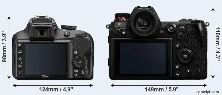 Comparison D3400 or S1R rear