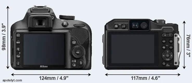 Comparison D3400 or TS7 rear