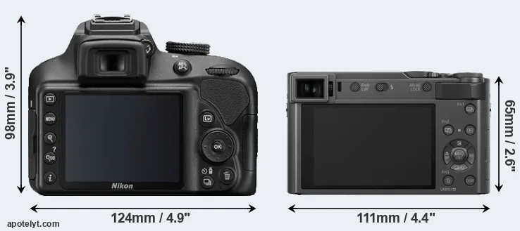 Comparison D3400 or TZ200 rear