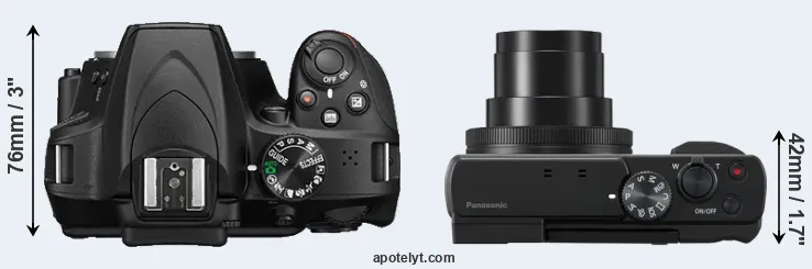 Compare D3400 versus TZ95 top