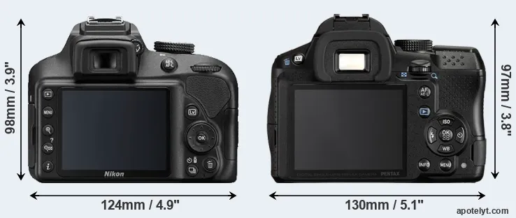 Comparison D3400 or K-30 rear