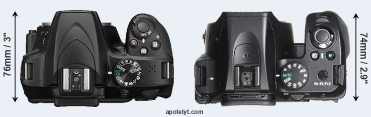 Compare D3400 versus K-70 top