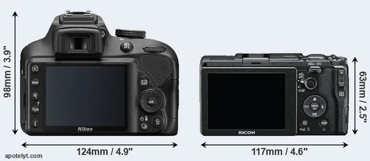 Comparison D3400 or GR II rear