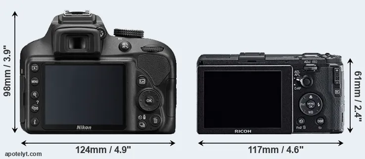 Comparison D3400 or GR rear