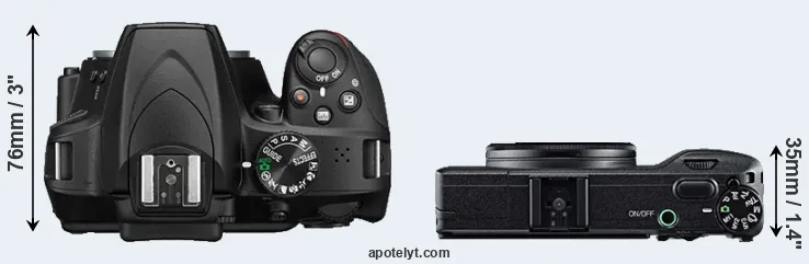 Compare D3400 versus GR top