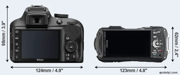 Comparison D3400 or WG-60 rear