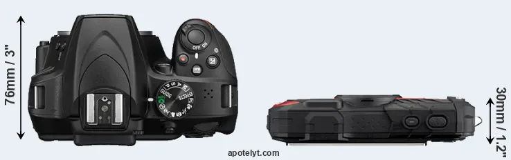 Compare D3400 versus WG-60 top