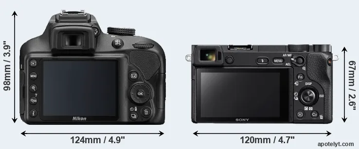 Comparison D3400 or A6300 rear