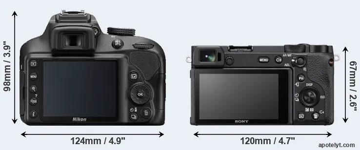 Comparison D3400 or A6600 rear