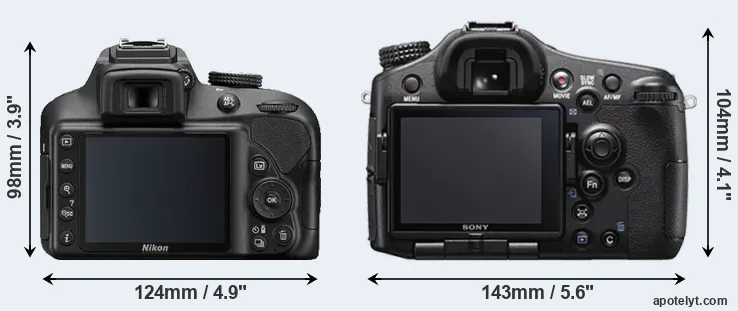 Comparison D3400 or A77 II rear