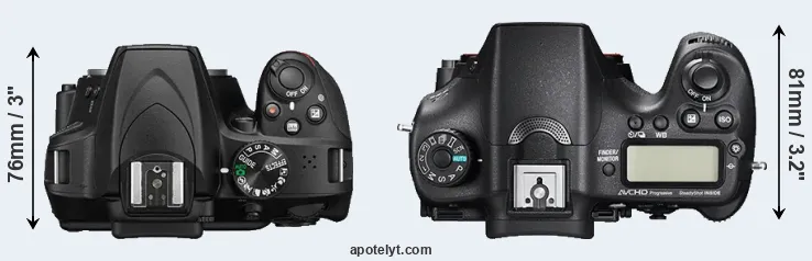 Compare D3400 versus A77 II top