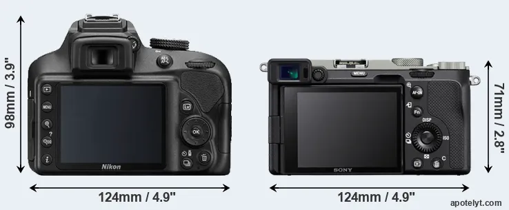 Comparison D3400 or A7C rear