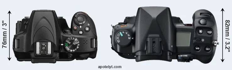 Compare D3400 versus A850 top