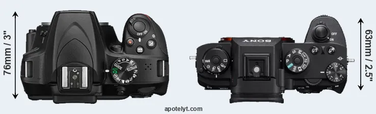Compare D3400 versus A9 top