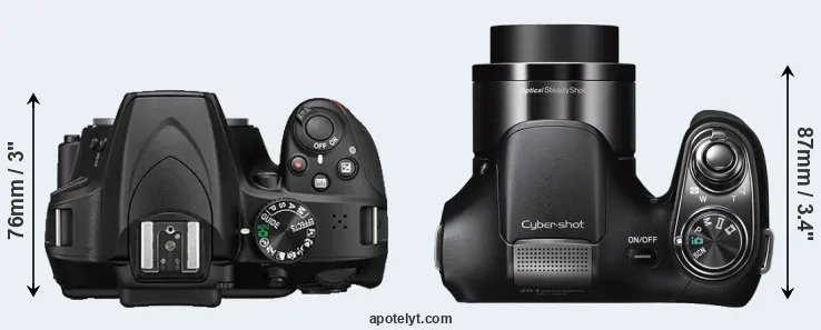Compare D3400 versus H200 top