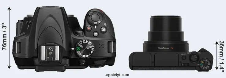 Compare D3400 versus HX80 top
