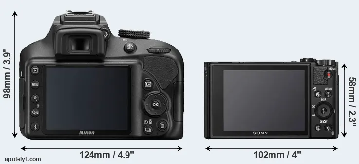Comparison D3400 or HX95 rear