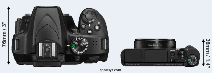Compare D3400 versus HX95 top
