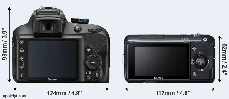 Comparison D3400 or NEX-3 rear