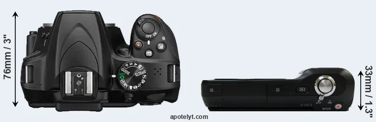 Compare D3400 versus NEX-3 top