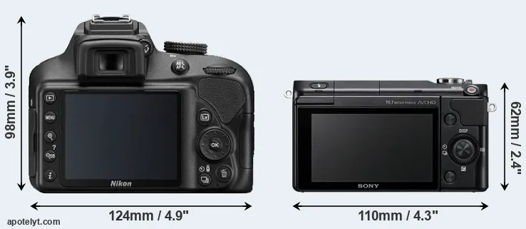 Comparison D3400 or NEX-3N rear