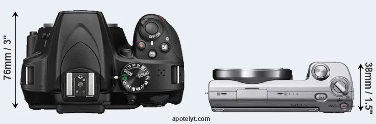 Compare D3400 versus NEX-5 top