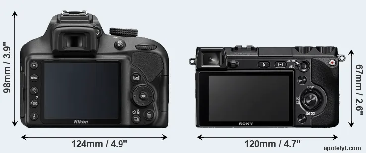 Comparison D3400 or NEX-7 rear
