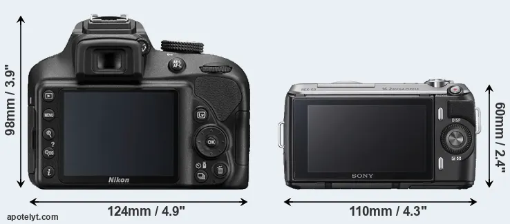 Comparison D3400 or NEX-C3 rear
