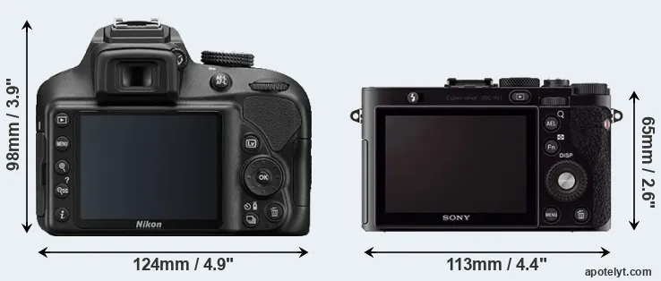 Comparison D3400 or RX1 rear
