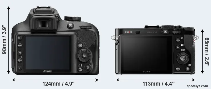 Comparison D3400 or RX1R II rear