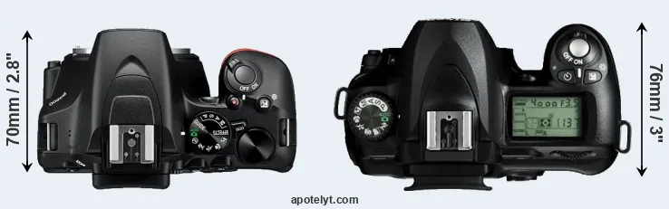 Compare D3500 versus D50 top