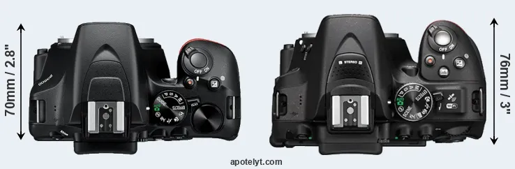 Compare D3500 versus D5300 top