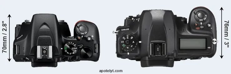 Compare D3500 versus D780 top