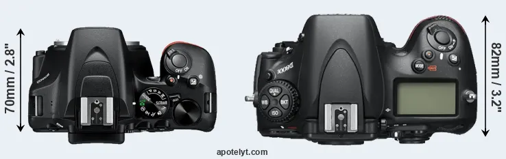 Compare D3500 versus D800E top