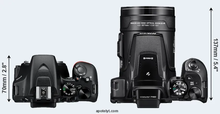 Compare D3500 versus P900 top